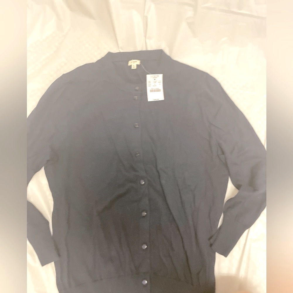 J crew blue sweaters with buttons going down the front